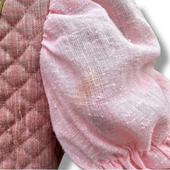 VTG 70s Cinderella Puff Sleeve Waist Tie Pink Long Maxi Dress Up Dress Sz 10 - Picture 4 of 9